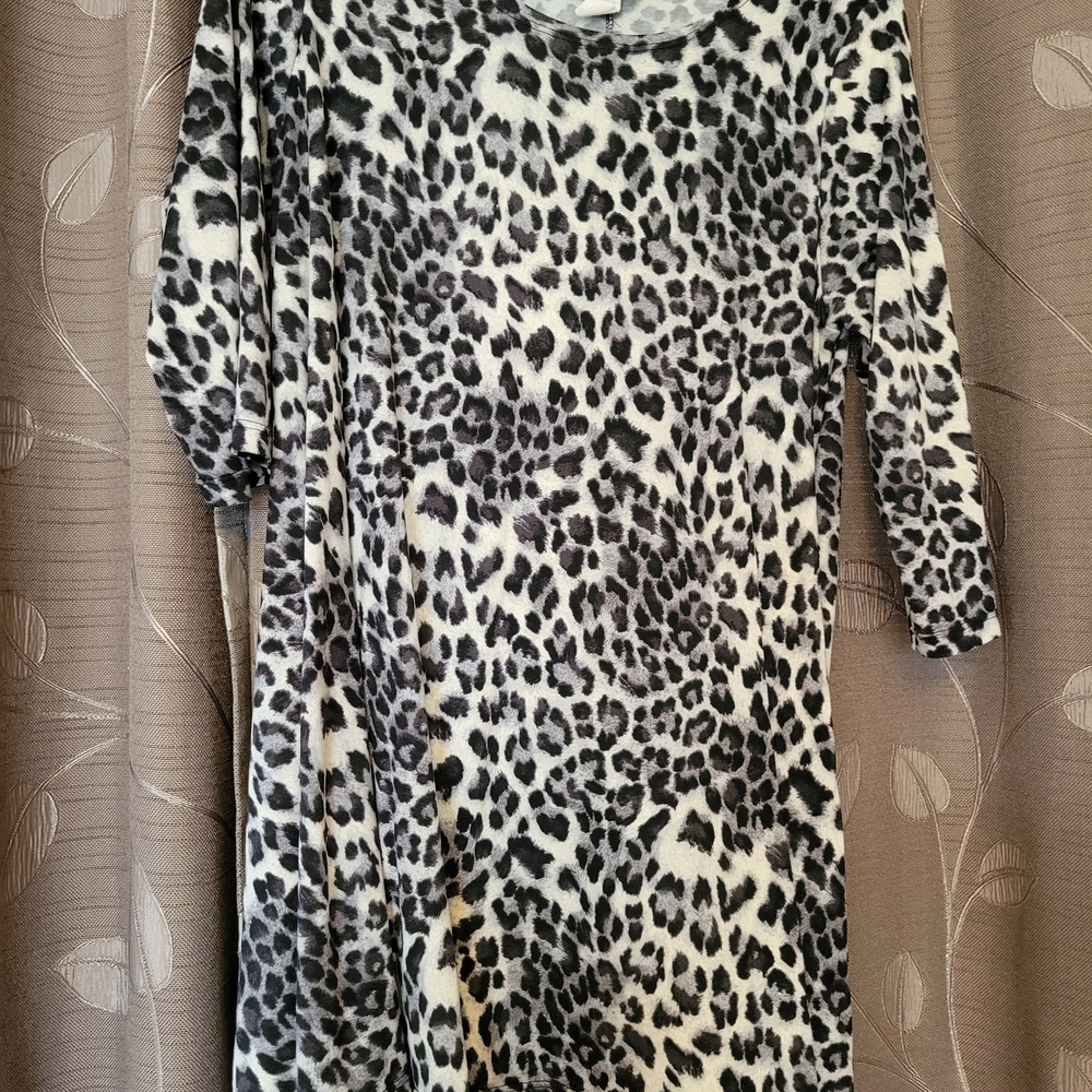 Leopard Print Long Sleeve Dress